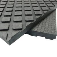 Rubber-Cal Maxx-Tuff Floor Protection Mats - 1/2" Thick Rubber Matting - Available in 3 Sizes -Black