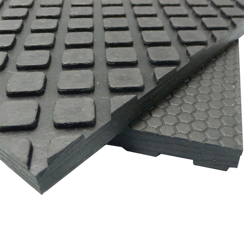 Rubber-Cal "Maxx-Tuff" Rubber Mat - Heavy Duty Rubber Floor Protection Mat - Black in color - 1/2 in x 4 ft x 6 ft - 48 x 72