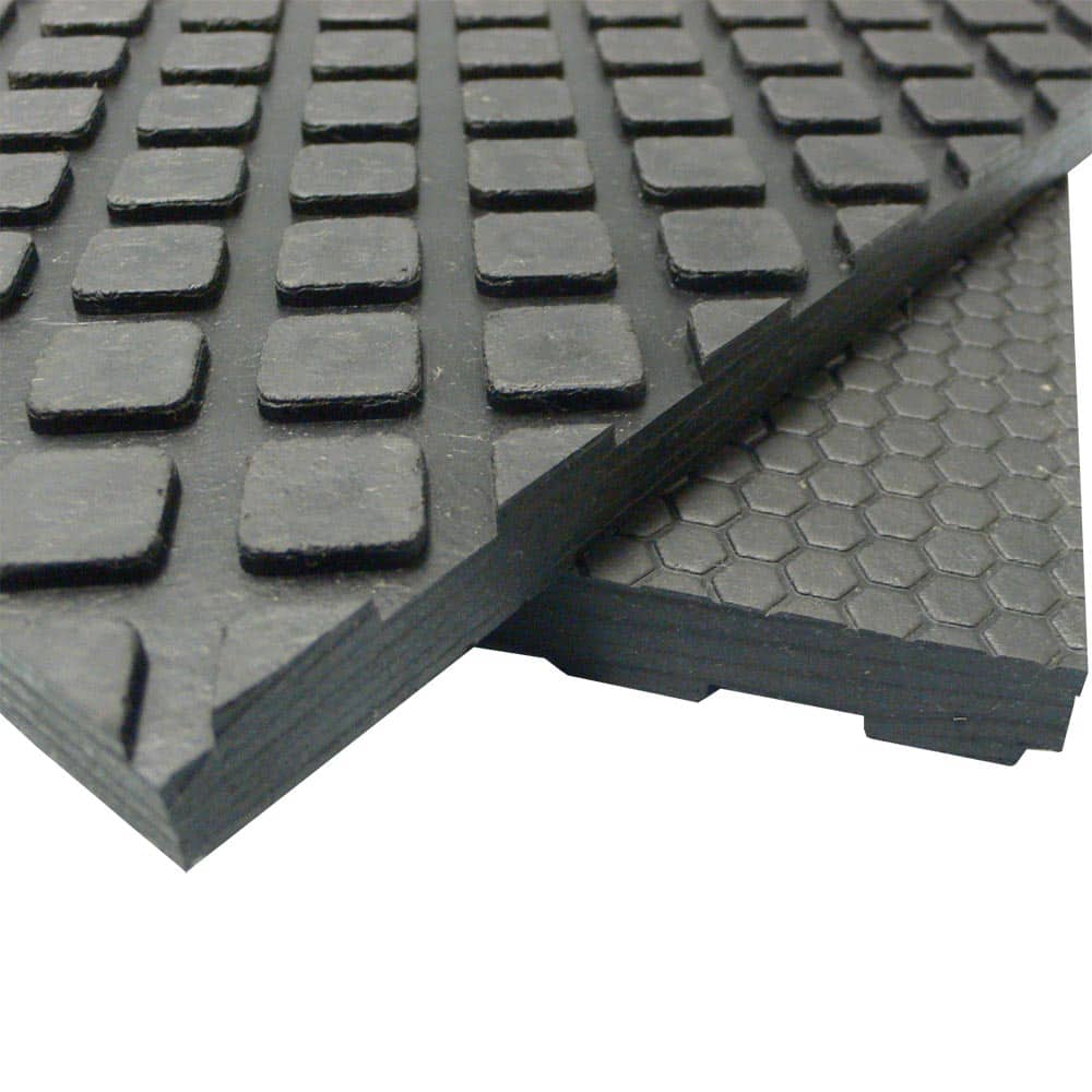 Rubber-Cal "Maxx-Tuff" Rubber Mat - Heavy Duty Rubber Floor Protection Mat - Black in color - 1/2 in x 4 ft x 6 ft - 48 x 72