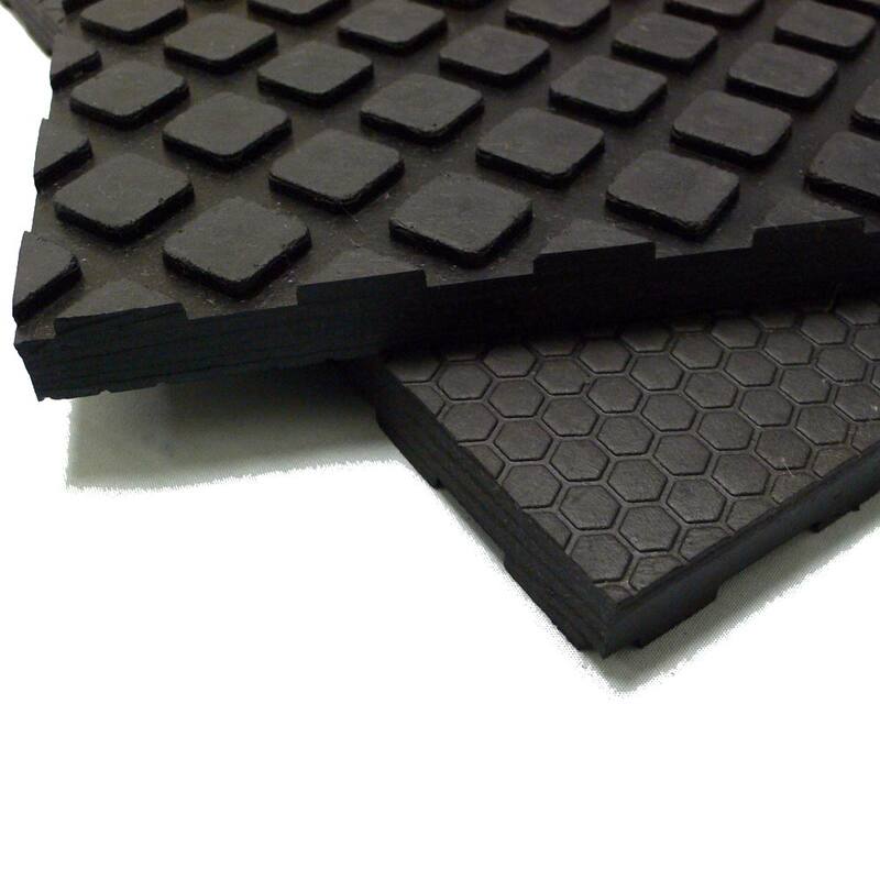 Rubber-Cal "Maxx-Tuff" Rubber Mat - Heavy Duty Rubber Floor Protection Mat - Black in color - 1/2 in x 3 ft x 4 ft - 36 x 48