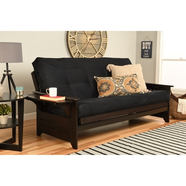 Copper Grove Dixie Espresso Full-size Wood Futon Frame with Innerspring Suede Mattress