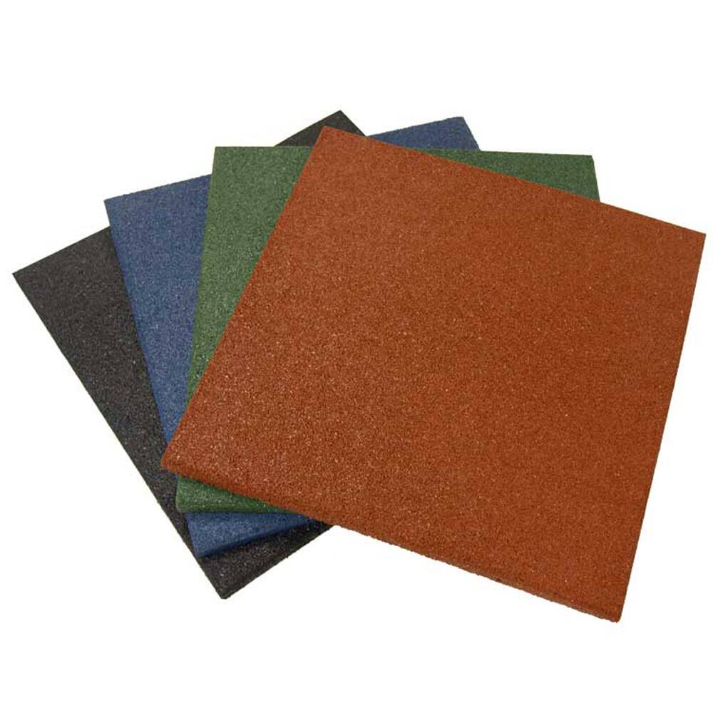Rubber-Cal Eco-Sport 3/4-inch Interlocking Rubber Tiles - 3/4 x 20 x 20-inch Rubber Tile - 4 Colors - 5 Pack, 14 Sqr/Ft Coverage