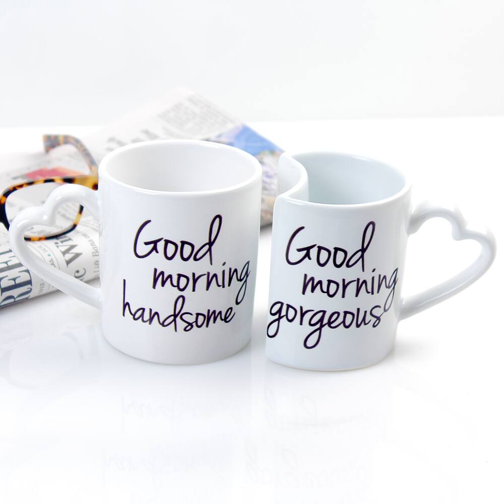 Good Morning 10 oz. Coffee Mugs (Set of 2)