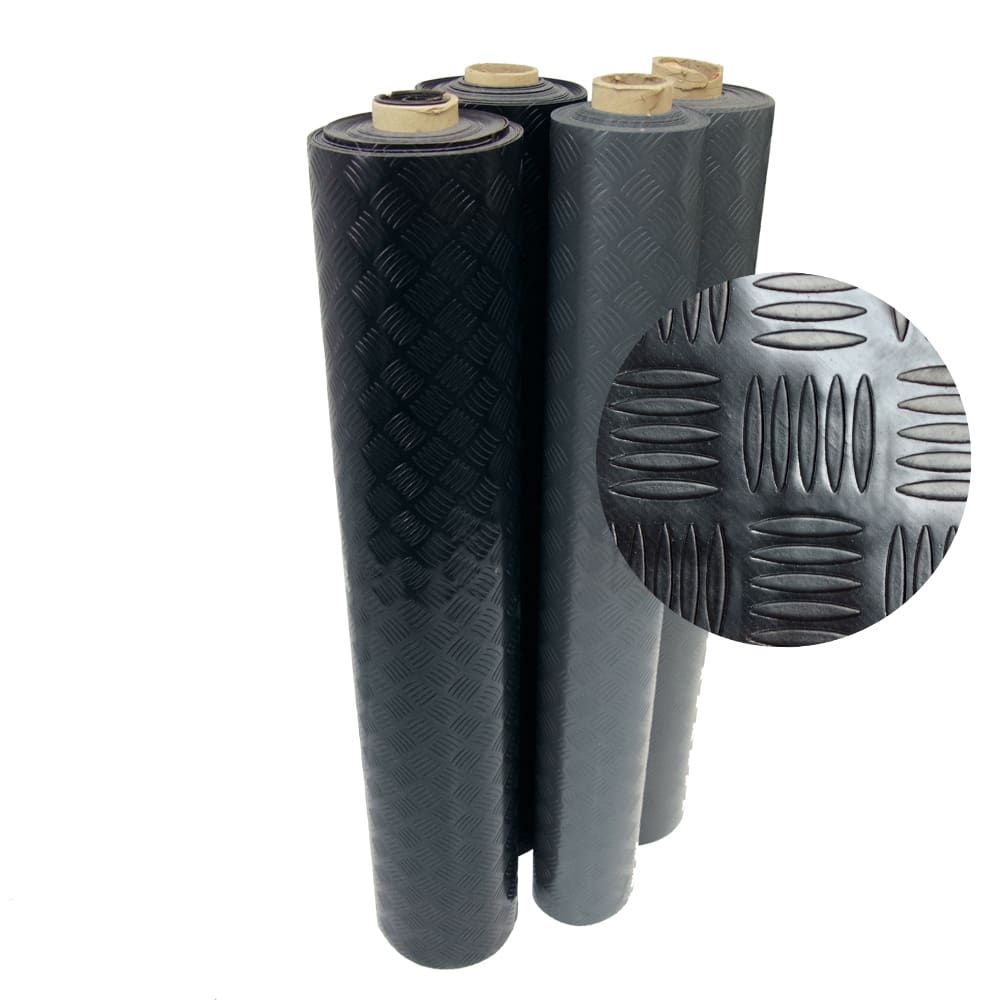 Rubber-Cal Diamond-Grip Rubber Runner Mats - 2mm thick x 4ft. Wide Rubber Runners 2 Colors Available in 17 Lengths - 48 x 132