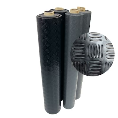 Rubber-Cal Diamond-Grip Rubber Runner Mats - 2mm thick x 4ft. Wide Rubber Runners 2 Colors Available in 17 Lengths - 48 x 360