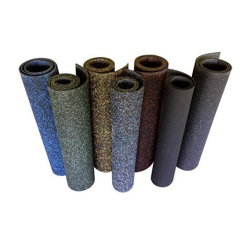 Rubber-Cal "Elephant Bark" Rubber Flooring - 3/8 in. x 4 ft. x 10 ft. - Black - 48 x 120