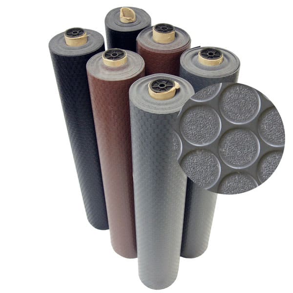 Rubber-Cal Coin-Grip Rubber Flooring Rolls - 2mm thick x 4ft. Wide