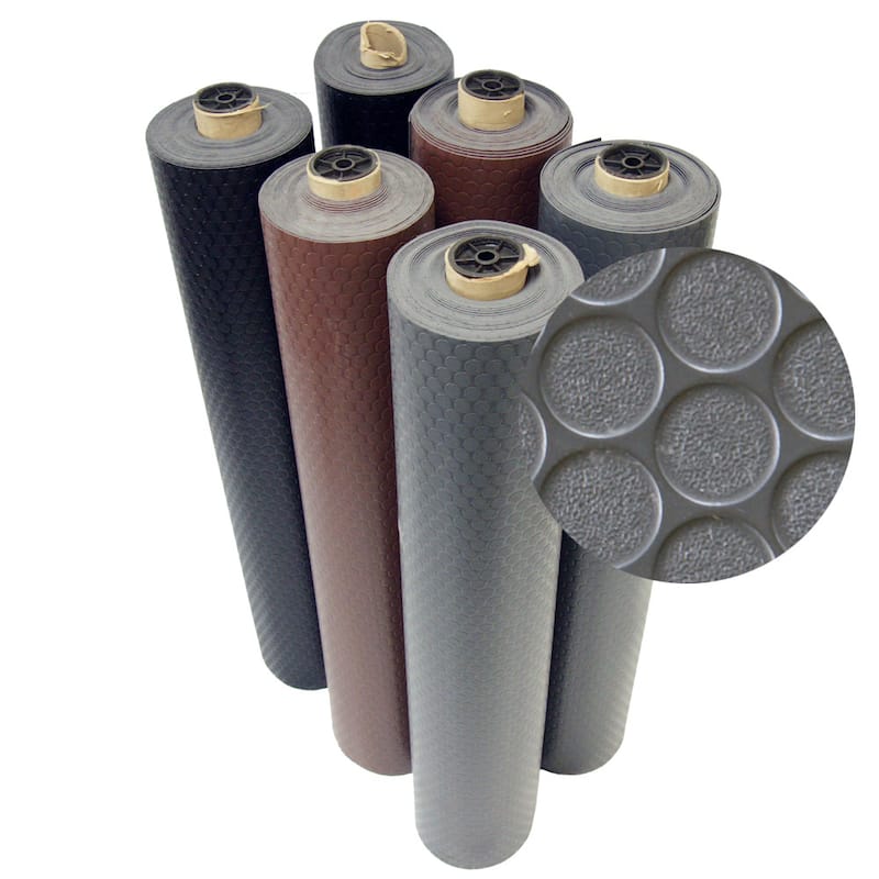 Rubber-Cal Coin-Grip Rubber Flooring Rolls - 2mm thick x 4ft. Wide Rubber Rolls - 48 x 84