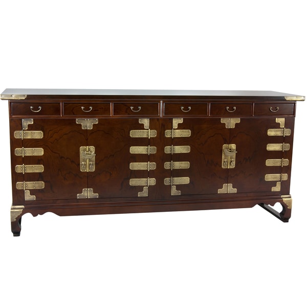 Handmade Korean Antique Style 8 Drawer Buffet Credenza (Korea) - 71.5"W x 18"D x 32.5"H