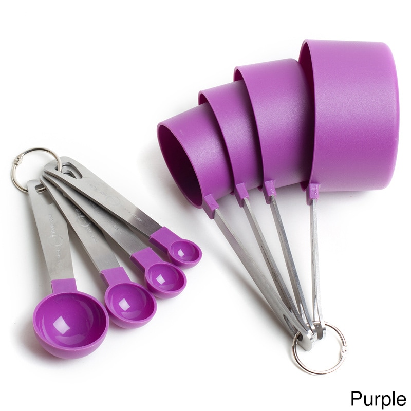 Cook's Corner 8-Piece Purple Measuring Tools - 4 Measuring Cups / 4 Measuring  Spoons
