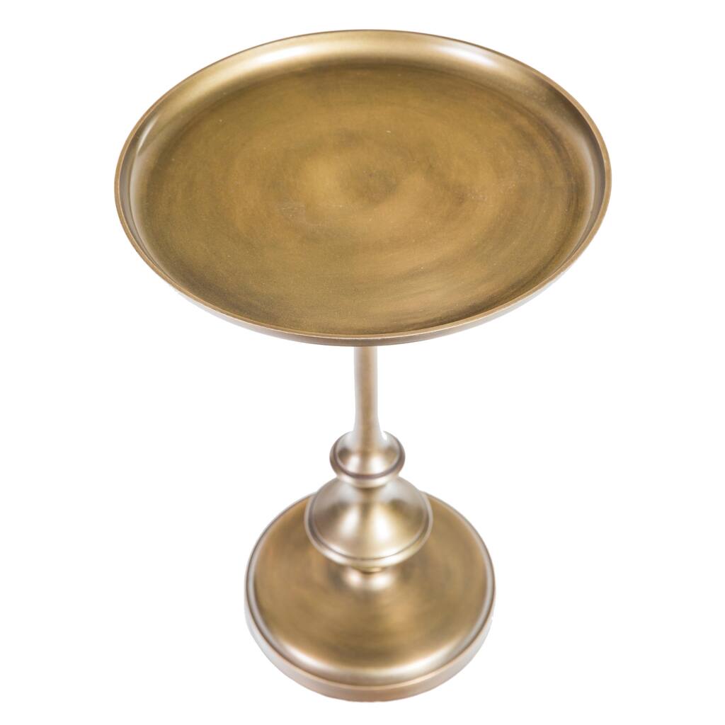 Slender Cast Aluminum Recessed Top Table in Brass Finish