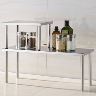 Cook N Home 2-tier Stainless Steel Counter Storage Shelf