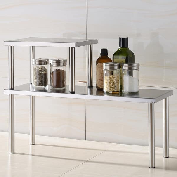 slide 1 of 1, Cook N Home 2-tier Stainless Steel Counter Storage Shelf