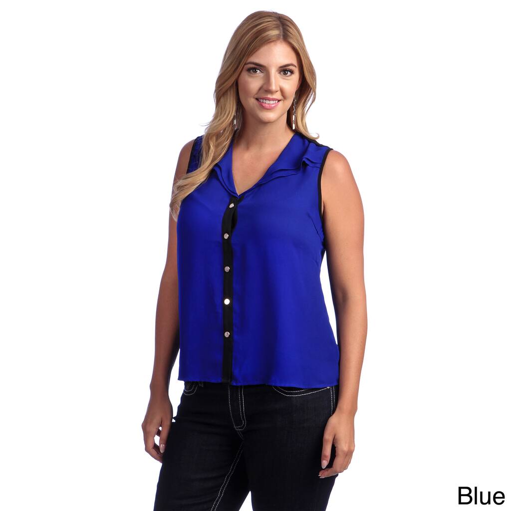 White Mark Plus Size Chiffon Blouse