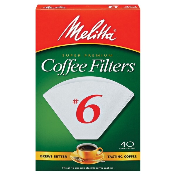 Shop Melitta 626402 6 Paper White Cone Coffee Filters