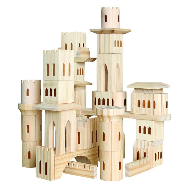 Discovery Kids 69-piece Wooden Castle Block Set - 15568500 - Overstock 