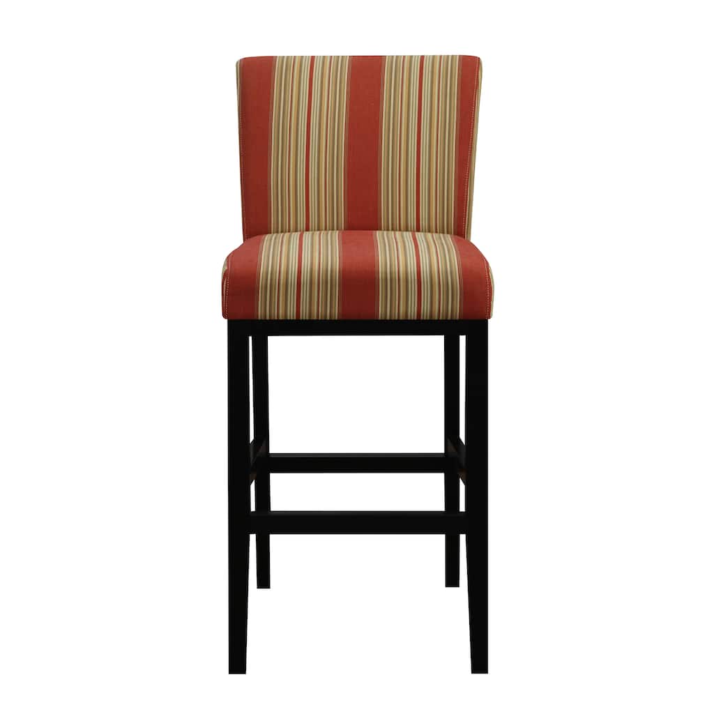 Portfolio Orion Red Stripe Upholstered 29-inch Bar Stool