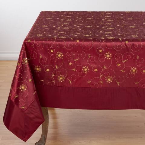 Traditional Glam Embroidered Sequined Tablecloth