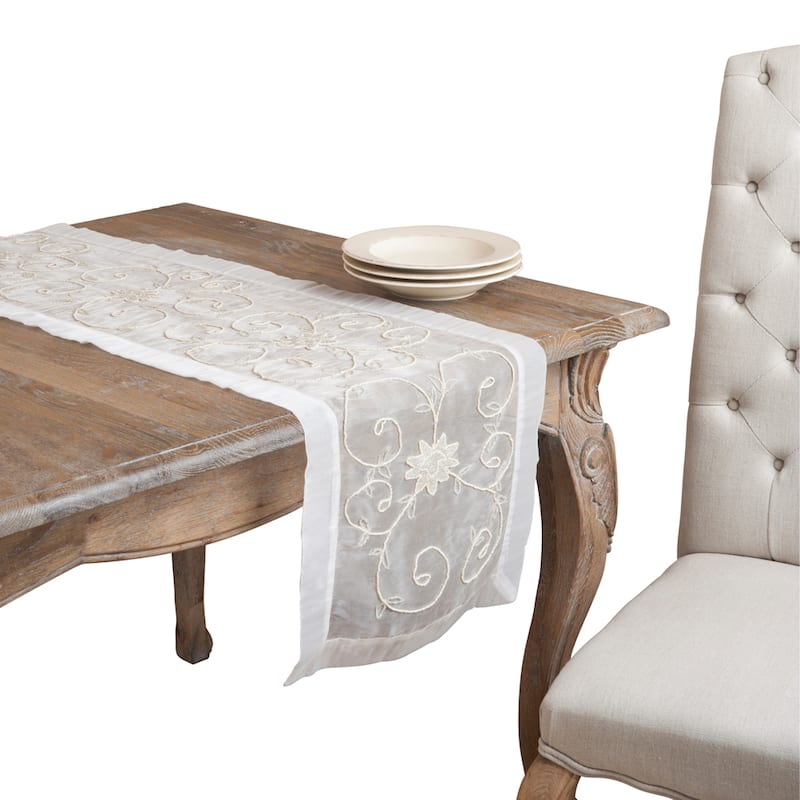 Handmade Table Runner With Beaded Design