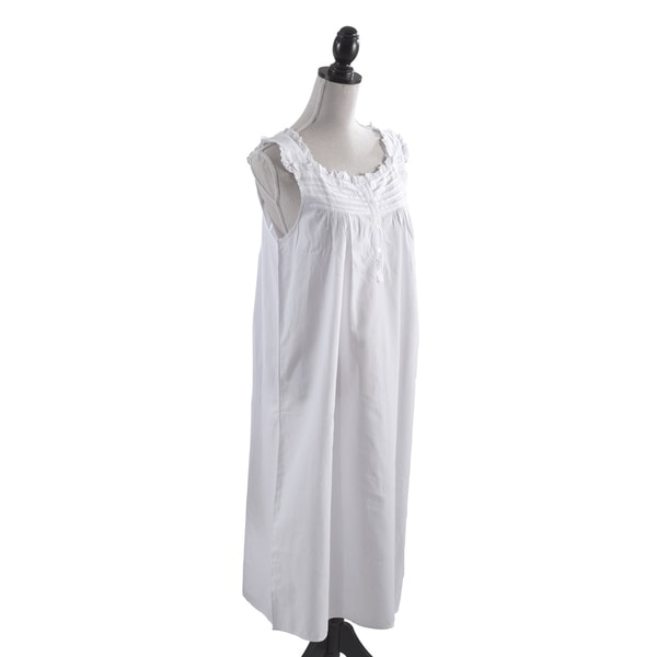 white cotton eyelet nightgown