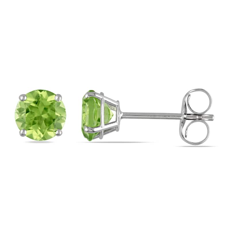 Miadora 14k White Gold Peridot Stud Earrings
