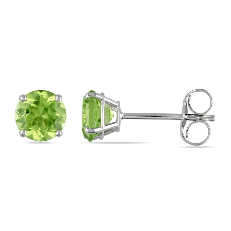 Miadora 14k White Gold Peridot Stud Earrings