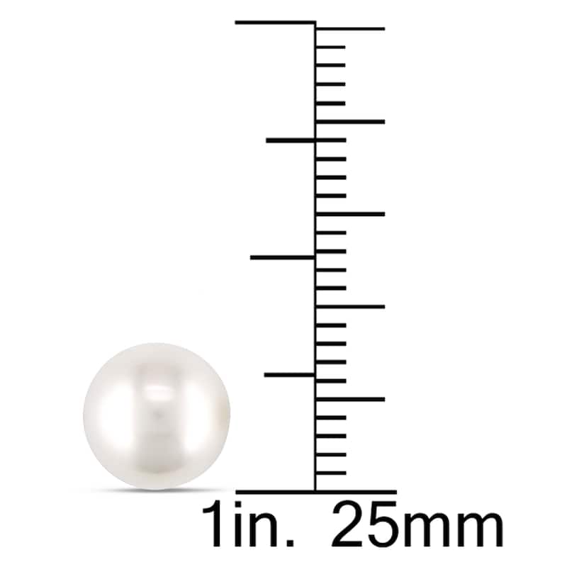 Miadora 10k Yellow Gold White Cultured Freshwater Pearl Stud Earrings (8-8.5 mm)