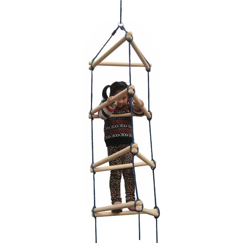 Swing-N-Slide Triangle Rope Ladder with Black Nylon Ropes - 22" W x 22" L x 92" H