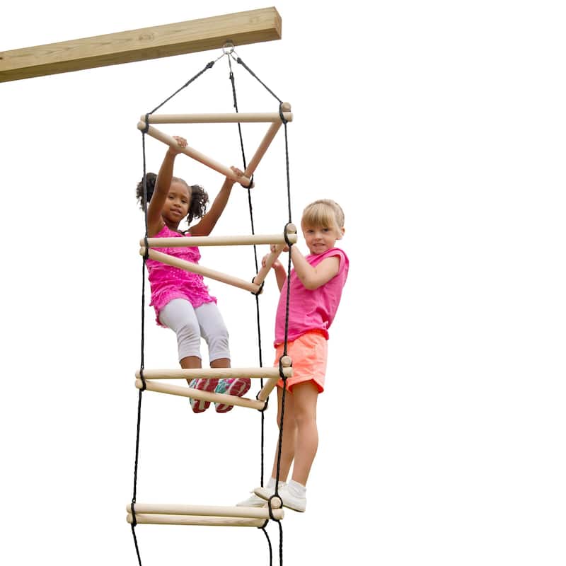 Swing-N-Slide Triangle Rope Ladder with Black Nylon Ropes - 22" W x 22" L x 92" H