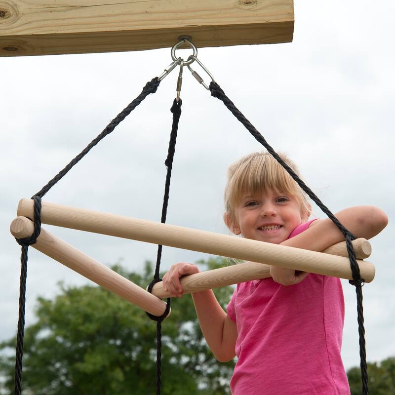 Swing-N-Slide Triangle Rope Ladder with Black Nylon Ropes - 22" W x 22" L x 92" H