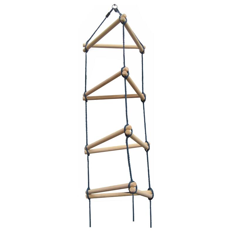 Swing-N-Slide Triangle Rope Ladder with Black Nylon Ropes - 22" W x 22" L x 92" H