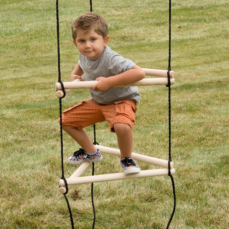 Swing-N-Slide Triangle Rope Ladder with Black Nylon Ropes - 22" W x 22" L x 92" H
