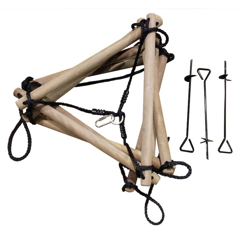Swing-N-Slide Triangle Rope Ladder with Black Nylon Ropes - 22" W x 22" L x 92" H