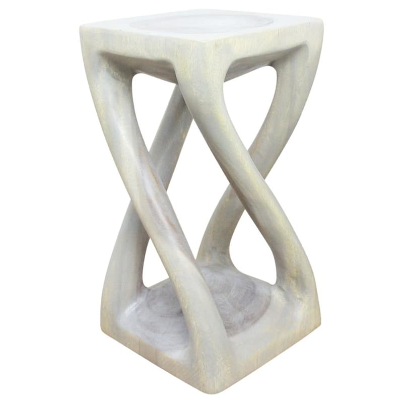 Handmade Eco Wood Vine Twist Stool/End Table (Thailand) - 12" x 12" x 22"