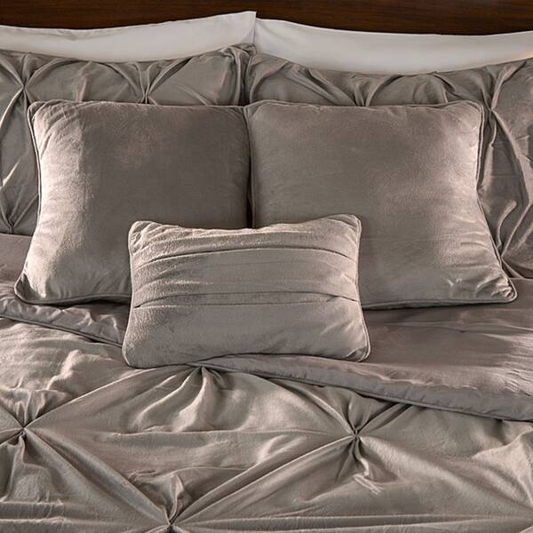 Shop Microplush Pintuck 7 Piece Comforter Set On Sale Free