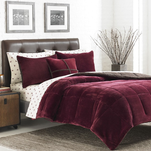 Eddie Bauer Premium Fleece 3-piece Reversible Comforter Set - 15573661 ...