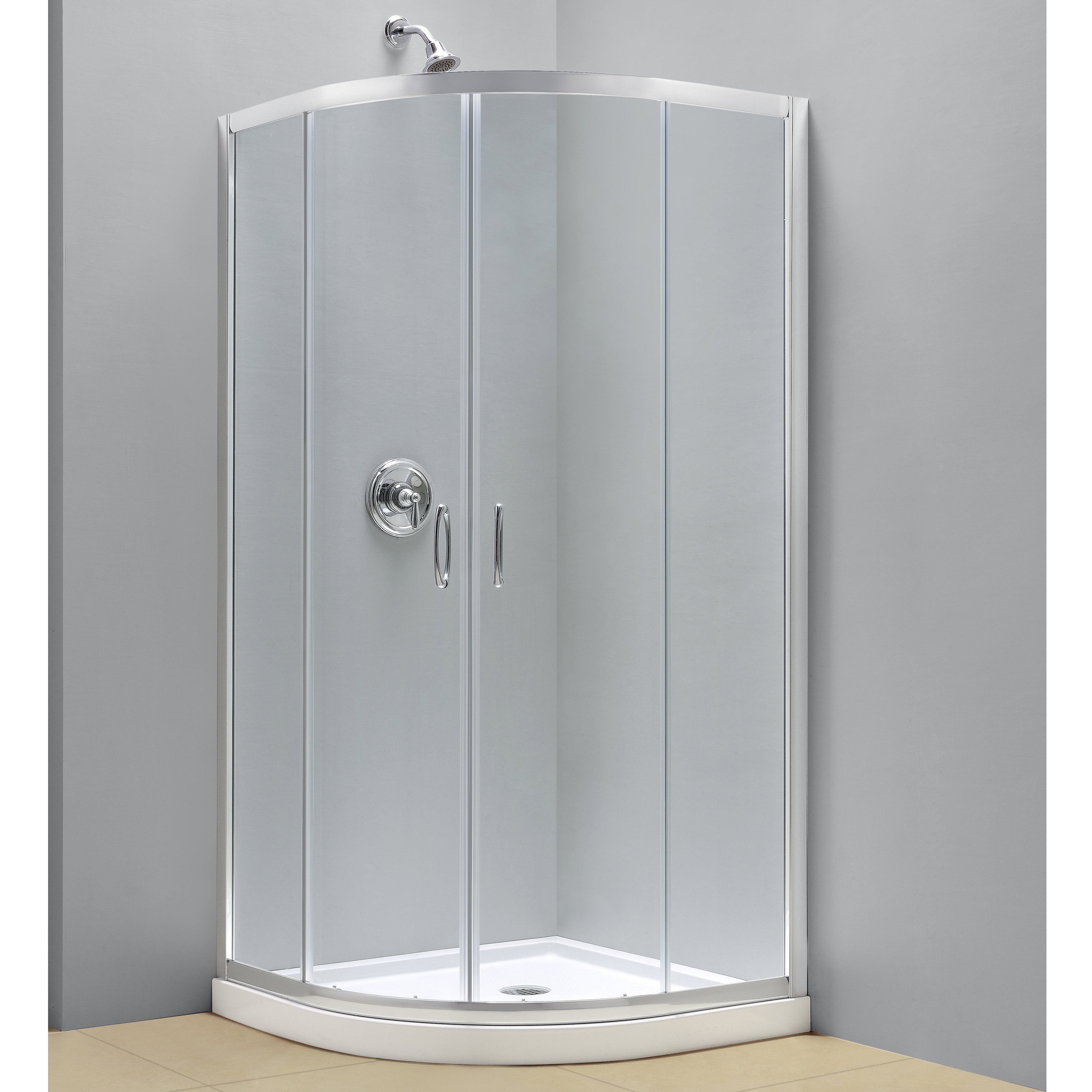 Dreamline Prime Sliding Shower Tempered Glass Enclosure And 36x36 inch Shower Floor