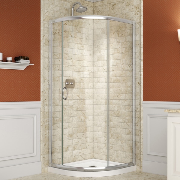 DreamLine Solo Sliding Shower Enclosure and 33x33 inch Shower Base