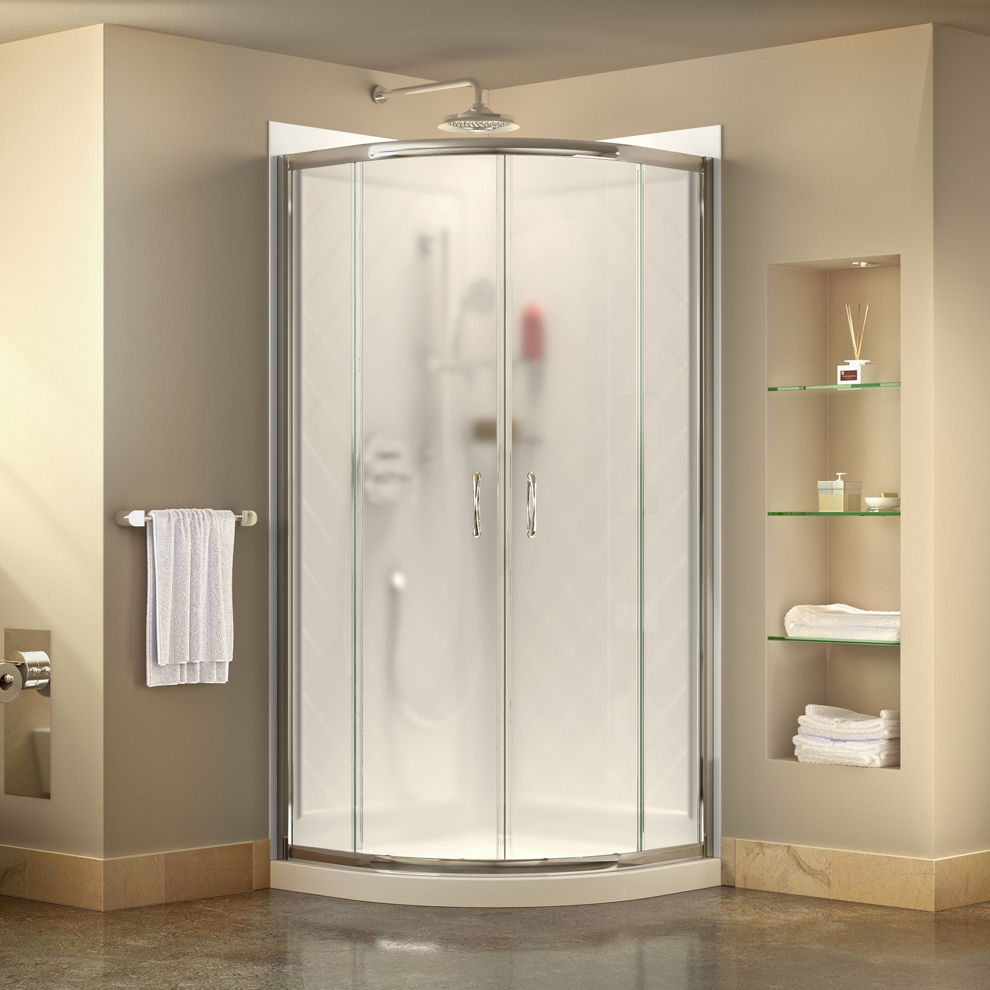 Dreamline Prime Sliding Shower Enclosure, Base And Shower Backwall Kit