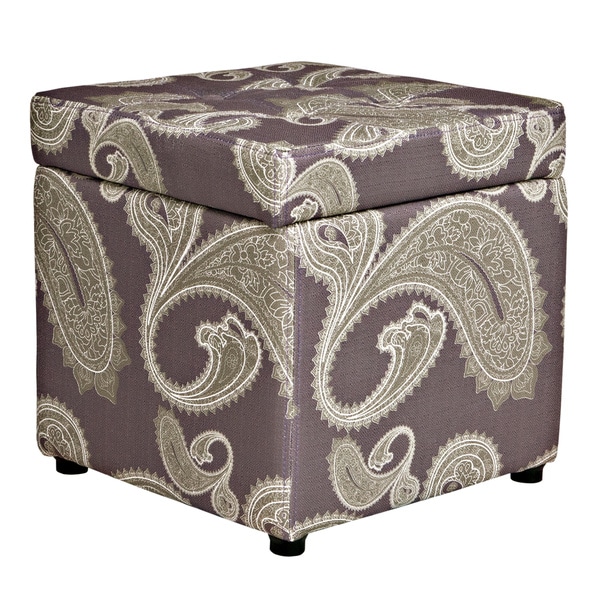Better Living Delphia Paisley Purple Storage Cube Ottoman Free