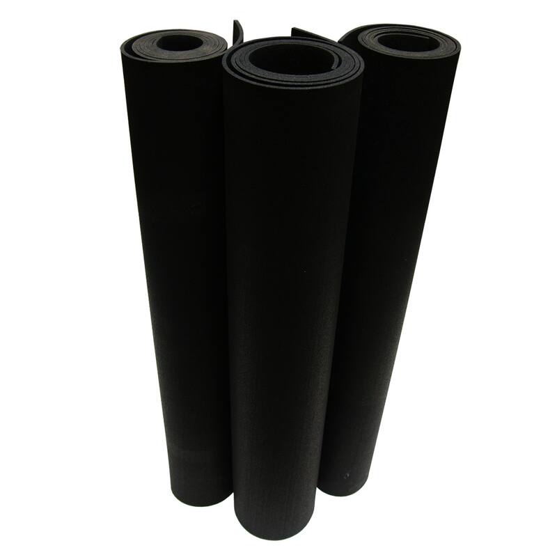 Rubber Cal "Elephant Bark" Rubber Flooring - 1/4 in. x 4 ft. x 15 ft. - Black - 48 x 180 - 48 x 60 - Black