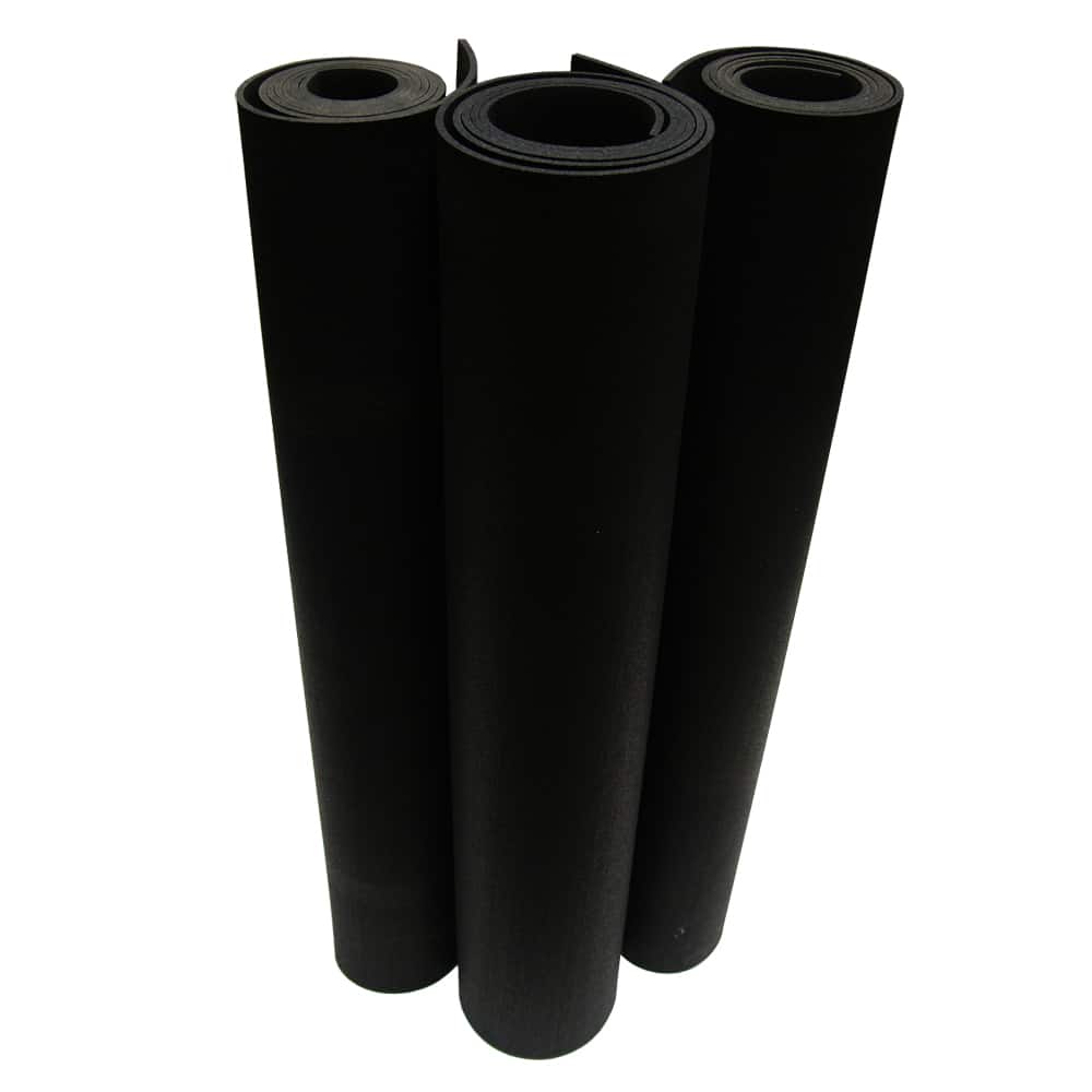 Rubber Cal "Elephant Bark" Rubber Flooring - 1/4 in. x 4 ft. x 9 ft. - Black - 48 x 108