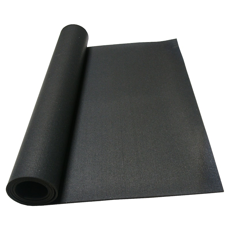 Rubber Cal "Elephant Bark" Rubber Flooring - 1/4 in. x 4 ft. x 7 ft. - Black - 48 x 84