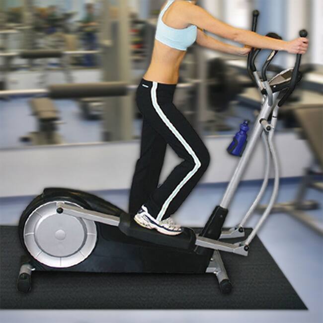 Rubber-Cal "Elliptical Mat" Heavy-Duty Rubber Mat - 3/16 in. x 4 ft. x 6.5 ft. - Black - 3/16" x 48" x 78"