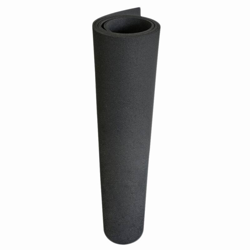 Rubber-Cal "Recycled Flooring" 1/4 in. x 4 ft. x 9 ft. - Black Rubber Mats - 48 x 108