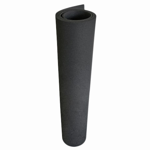 Rubber-Cal Recycled Rubber Flooring - 1/4-inch x 4ft rolls - Black Rubber Mats Available in 8 Lengths -