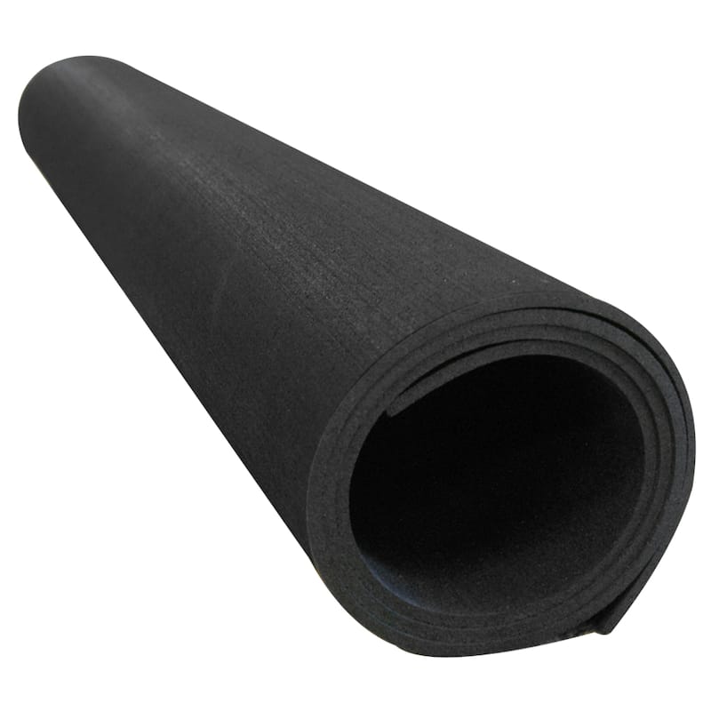 Rubber-Cal "Recycled Flooring" 1/4 in. x 4 ft. x 3 ft. - Black Rubber Mats - 48 x 36