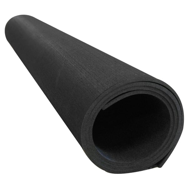 Rubber-Cal Diamond Plate Rubber Flooring Rolls 3mm x 4ft x 5ft Rolls - Black