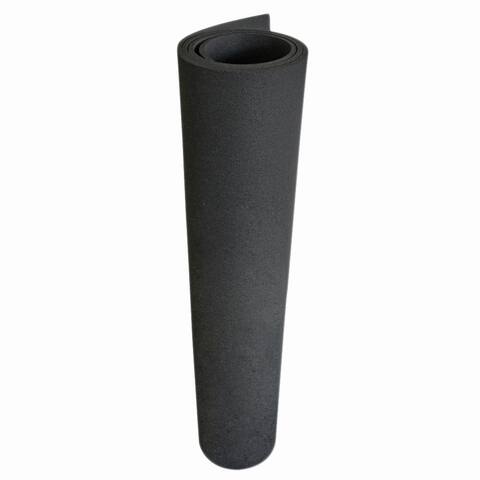 Rubber-Cal Recycled Rubber Flooring - 1/4-inch x 4ft rolls - Black Rubber Mats Available in 8 Lengths - - 48 x 48