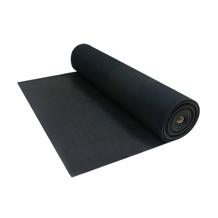 Rubber-Cal Tuff-N-Elastic Black Rubber Flooring Mat - 48 x 72 - 48 x 120